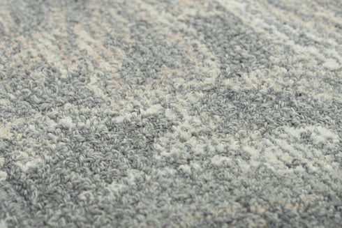 8' X 10' Gray Beige And Ivory Wool Abstract Hand Tufted Area Rug