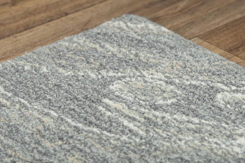 9' X 12' Gray Beige And Ivory Wool Abstract Hand Tufted Area Rug