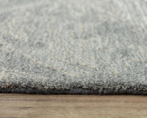 9' X 12' Gray Beige And Ivory Wool Abstract Hand Tufted Area Rug