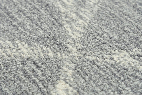9' X 12' Gray And Light Gray Wool Trellis Hand Tufted Area Rug