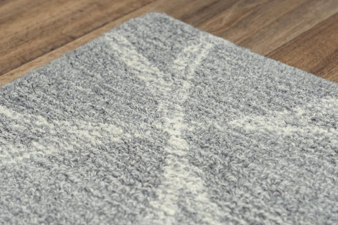 9' X 12' Gray And Light Gray Wool Trellis Hand Tufted Area Rug