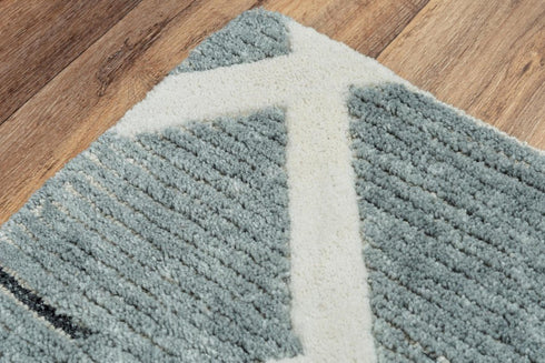 5' X 8' Charcoal And Ivory Geometric Hand Tufted Area Rug