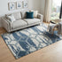 5' X 8' Blue And Ivory Geometric Hand Tufted Area Rug