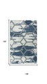 9' X 12' Blue And Ivory Geometric Hand Tufted Area Rug