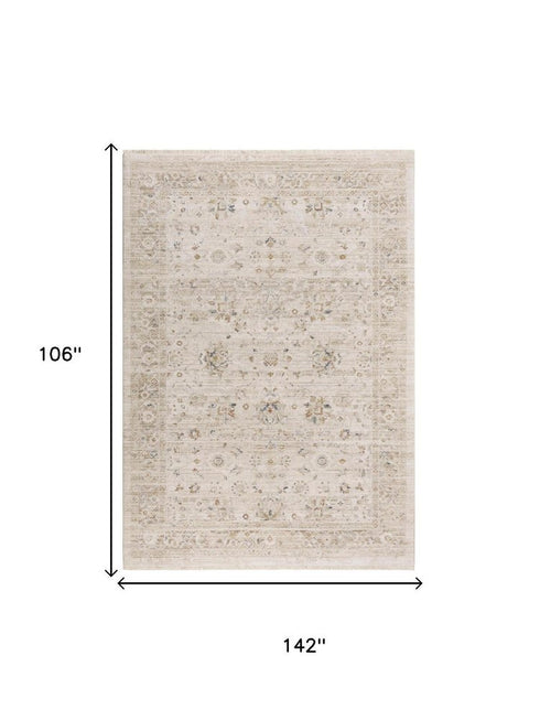 9' X 12' Beige And Natural Oriental Area Rug