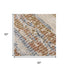 5' X 8' Terra Cotta And Blue Striped Area Rug