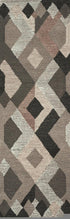 8' Natural Brown Beige Charcoal And Gray Wool Geometric Hand Tufted Area Rug