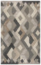 5' X 8' Natural Brown Beige Charcoal And Gray Wool Geometric Hand Tufted Area Rug