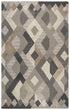 5' X 8' Natural Brown Beige Charcoal And Gray Wool Geometric Hand Tufted Area Rug