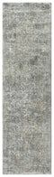 8' Gray Beige And Ivory New Zealand Lambs Wool Oriental Hand Carved Handmade Area Rug