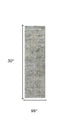 8' Gray Beige And Ivory New Zealand Lambs Wool Oriental Hand Carved Handmade Area Rug