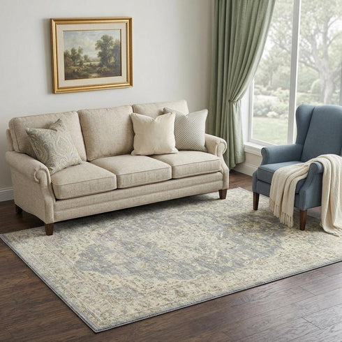 5' X 8' Beige Gray And Ivory New Zealand Lambs Wool Oriental Hand Carved Handmade Area Rug