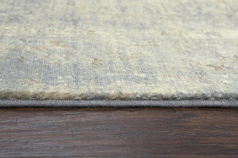 9' X 12' Beige Gray And Ivory New Zealand Lambs Wool Oriental Hand Carved Handmade Area Rug