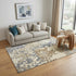 5' X 8' Beige Gray And Ivory New Zealand Lambs Wool Abstract Hand Carved Handmade Area Rug