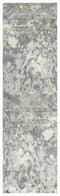 8' Gray Light Gray Beige And Ivory New Zealand Lambs Wool Abstract Hand Carved Handmade Area Rug