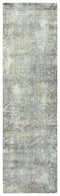8' Gray Light Gray Beige And Ivory New Zealand Lambs Wool Trellis Hand Carved Handmade Area Rug
