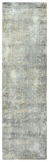 8' Gray Light Gray Beige And Ivory New Zealand Lambs Wool Trellis Hand Carved Handmade Area Rug