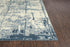 8' Blue Light Blue Gray And Ivory New Zealand Lambs Wool Abstract Hand Carved Handmade Area Rug