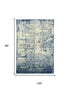 8' X 10' Blue Light Blue Gray And Ivory New Zealand Lambs Wool Abstract Hand Carved Handmade Area Rug
