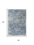 5' X 8' Blue Gray Beige And Ivory New Zealand Lambs Wool Oriental Hand Carved Handmade Area Rug