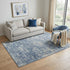 5' X 8' Blue Gray Beige And Ivory New Zealand Lambs Wool Oriental Hand Carved Handmade Area Rug