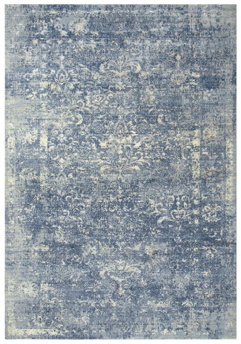 8' X 10' Blue Gray Beige And Ivory New Zealand Lambs Wool Oriental Hand Carved Handmade Area Rug