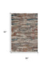 8' Gray Beige Orange Red And Blue New Zealand Lambs Wool Abstract Hand Carved Handmade Area Rug