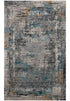 8' Gray Black Yellow Blue And Ivory New Zealand Lambs Wool Abstract Hand Carved Handmade Area Rug