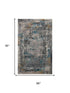 8' Gray Black Yellow Blue And Ivory New Zealand Lambs Wool Abstract Hand Carved Handmade Area Rug