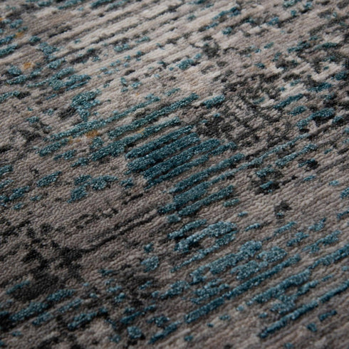 9' X 12' Gray Black Yellow Blue And Ivory New Zealand Lambs Wool Abstract Hand Carved Handmade Area Rug