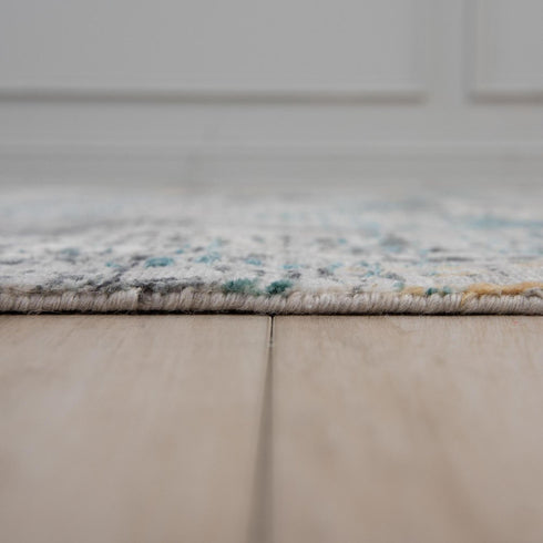 9' X 12' Gray Black Yellow Blue And Ivory New Zealand Lambs Wool Abstract Hand Carved Handmade Area Rug
