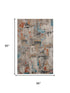 5' X 8' Beige Yellow Orange Blue Ivory Gray Charcoal And Red New Zealand Lambs Wool Abstract Hand Carved Handmade Area Rug