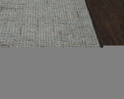 8' X 10' Gray Brown Beige And Ivory Wool Checkered Hand Tufted Area Rug
