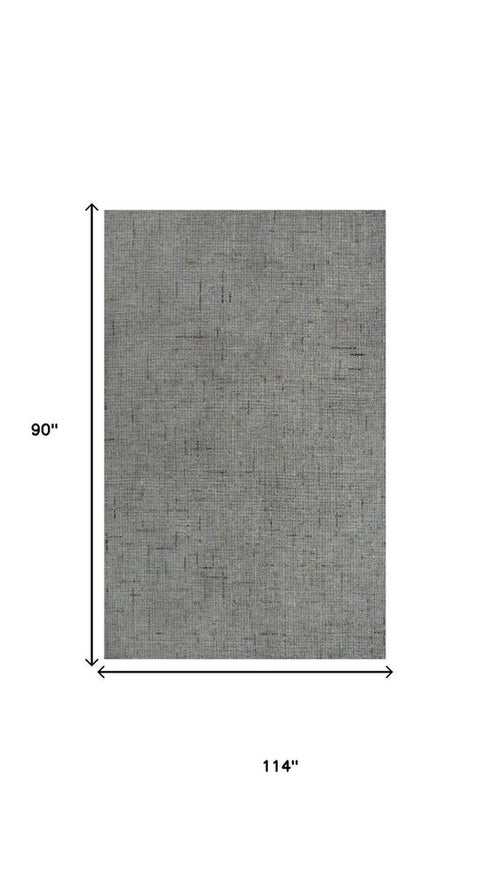 8' X 10' Gray Brown Beige And Ivory Wool Checkered Hand Tufted Area Rug