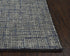 9' X 12' Blue Dark Blue Black And Ivory Wool Checkered Hand Tufted Area Rug