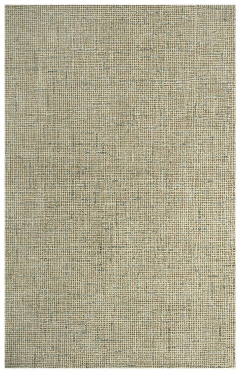 8' X 10' Beige Brown Gray And Ivory Wool Checkered Hand Tufted Area Rug
