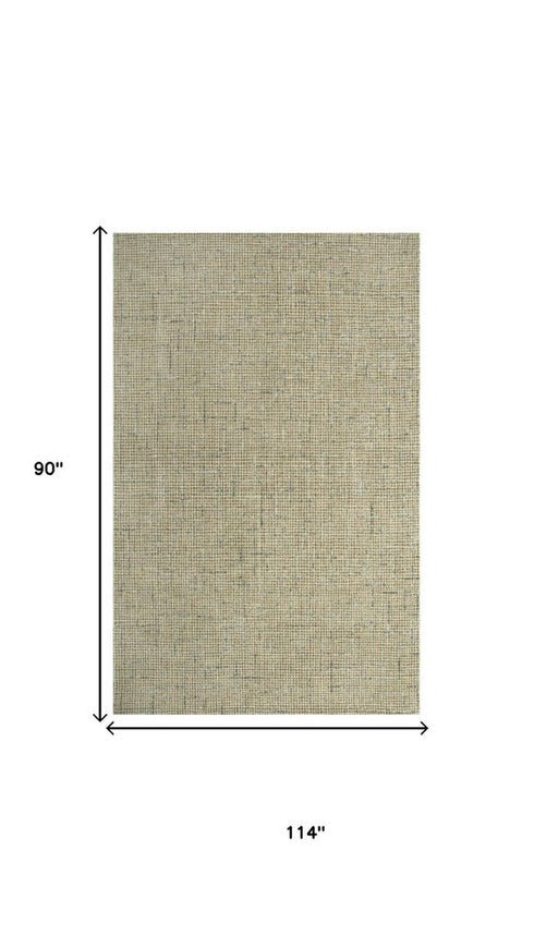 8' X 10' Beige Brown Gray And Ivory Wool Checkered Hand Tufted Area Rug
