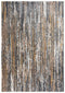 5' X 8' Charcoal Brown Rust Beige And Ivory Abstract Hand Carved Handmade Area Rug
