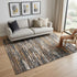 5' X 8' Charcoal Brown Rust Beige And Ivory Abstract Hand Carved Handmade Area Rug