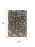 8' Brown And Gray Abstract Hand Carved Handmade Area Rug