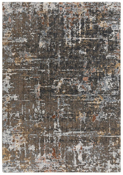 5' X 8' Brown And Gray Abstract Hand Carved Handmade Area Rug