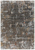 5' X 8' Brown And Gray Abstract Hand Carved Handmade Area Rug