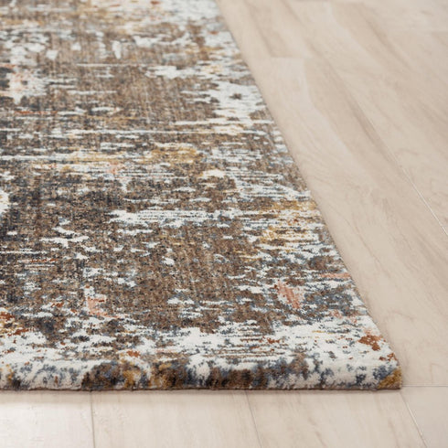 8' X 10' Brown And Gray Abstract Hand Carved Handmade Area Rug