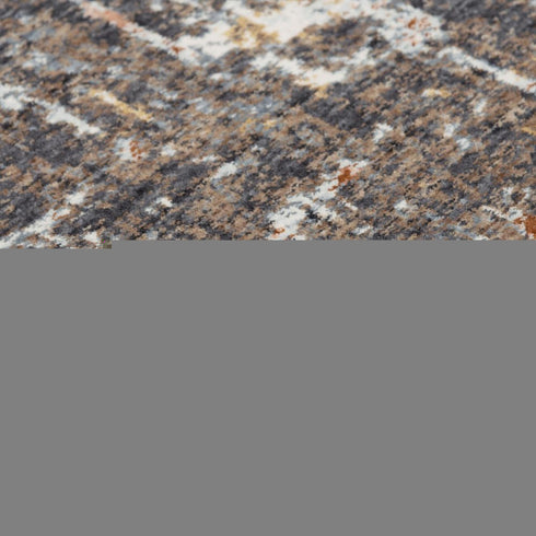 8' X 10' Brown And Gray Abstract Hand Carved Handmade Area Rug