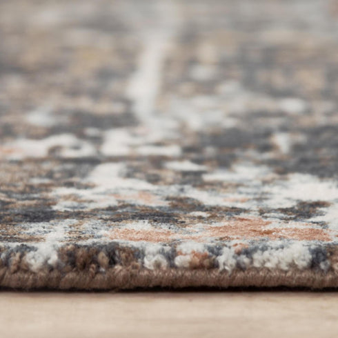 8' X 10' Brown And Gray Abstract Hand Carved Handmade Area Rug