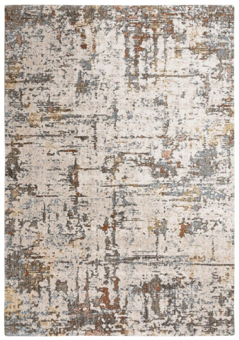 8' Ivory Brown And Gray Abstract Hand Carved Handmade Area Rug