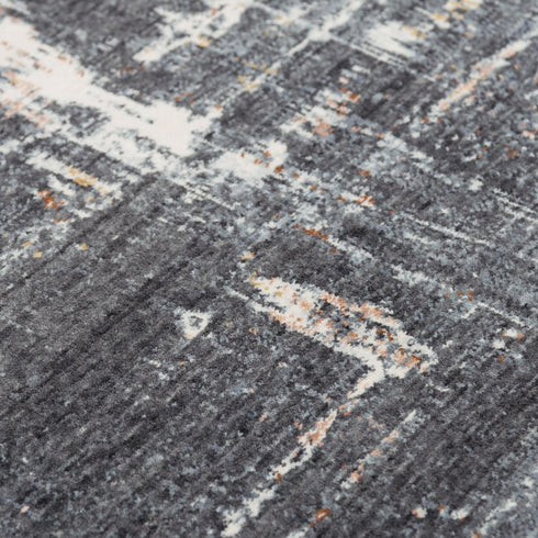 5' X 8' Blue And Gray Abstract Hand Carved Handmade Area Rug