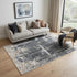 5' X 8' Blue And Gray Abstract Hand Carved Handmade Area Rug