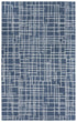 5' X 8' Blue And Ivory Wool Geometric Hand Tufted Area Rug
