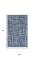5' X 8' Blue And Ivory Wool Geometric Hand Tufted Area Rug